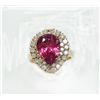 Image 1 : PINK SPINEL 4.14CT, 18K R/G RING 5.87GRAM / DIAMOND RD 1.07CT