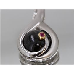 Sterling Silver .925 Cabochon Onyx Pendant