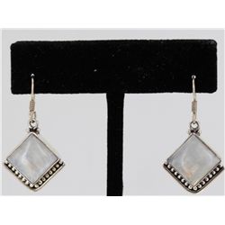 Sterling Silver .925 Vintage Moon Stone Earrings