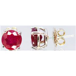Ruby  3.20ctw  Stud Earrings 14KW