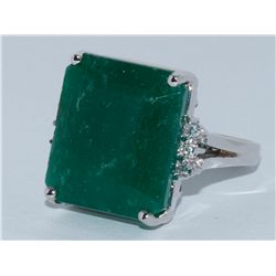 Emerald  20.0 ctw Diamond Ring 14KW