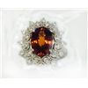 Image 1 : MALAYA GARNET 4.25CT, 14K W/G RING 5.28GRAM / DIAMOND 0.59CT