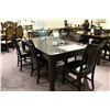 Image 1 : DARK WOOD DINING ROOM TABLE C/W 6 CHAIRS