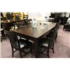 Image 2 : DARK WOOD DINING ROOM TABLE C/W 6 CHAIRS