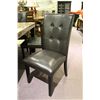 Image 2 : FAUX MARBLE DINING ROOM TABLE, 6 LEATHER CHAIRS & 2 DECOR ITEMS