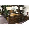 Image 2 : DARK WOOD FORMAL 7 PIECE BEDROOM SUITE WITH QUEEN SIZE HEADBOARD, FOOTBOARD, 2 NIGHT STANDS,