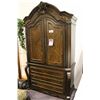 Image 1 : DARK WOOD HEAVILY CARVED INLAYED BUFFET & HUTCH