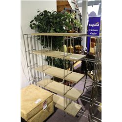 18 KARAT NATURAL WOOD & STAINLESS STEEL MODULAR SHELF UNIT MODEL 90469