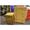 Image 1 : BC PINE 7 DRAWER UPRIGHT DRESSER & 3 DRAWER DRESSER (NOT MATCHING)