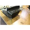 Image 2 : 3 PIECE GLASS COFFEE TABLE WITH ROLL OUT MEDIA SHELF, SOFA TABLE,  END TABLE & 3 DECOR ITEMS