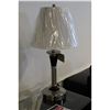 Image 2 : PAIR OF STAINLESS STEEL TABLE LAMPS WITH MEDIA BAY STYLE 6006-0984