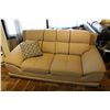 Image 2 : TAN LEATHER 3 PIECE SOFA SET WITH SOFA, LOVESEAT & CHAIR