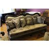 Image 2 : FORMAL LIVING ROOM HEAVILY CARVED 3 PIECE SOFA SET INCLUDES SOFA, LOVESEAT, CHAIR & THROW CUSHIONS