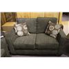 Image 2 : DARK GREY 3 PIECE SOFA SET INCLUDES SOFA, LOVESEAT, CHAIR & CUSHIONS