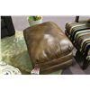 Image 2 : WOOD FRAME SIDE CHAIR WITH LEATHER OTTOMAN