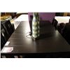 Image 2 : DARK WOOD BAR HEIGHT DINING TABLE WITH 6 LEATHER SEAT STOOLS