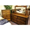 Image 3 : DARK WOOD 6 PIECE BEDROOM SET INCLUDES QUEEN SIZE BED, NIGHTSTAND, UPRIGHT DRESSER
