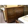 Image 2 : DARK WOOD 4 PIECE BEDROOM SET INCLUDES QUEEN SIZE HEADBOARD, FOOTBOARD, NIGHT STAND &