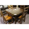 Image 1 : DARK WOOD LAZY SUSAN TABLE WITH 4 CHAIRS
