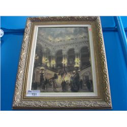 FRAMED OIL ON CANVAS TRANSFER PRINT - BALLROOM DANCE