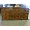 Image 1 : 8 DRAWER SOLID PINE DRESSER WITH WROUGHT IRON ACCENTS