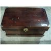 Image 1 : BURGANDY STAINED SOLID PINE STORAGE TRUNK