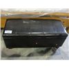 Image 1 : CHARCOAL LEATHER UPHOLSTERED STORAGE TRUNK