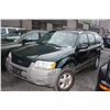 Image 1 : 2002 FORD ESCAPE 4DRSW VIN# 1FMYU01122KD95266