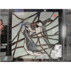 DECORATIVE LEADED STAINED GLASS PANEL