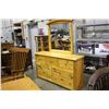 Image 1 : SOLID PINE 7 DRAWER DRESSER WITH MIRROR
