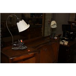 PAIR OF CHERUB WITH GLASS SHADE LAMPS