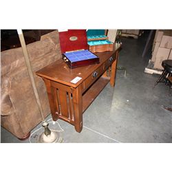 2PC SET; CONTEMPORARY 2 DRAWER SOFA TABLE WITH MATCHING END TABLE