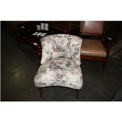 FLORAL UPHOLSTERED ACCENT CHAIR