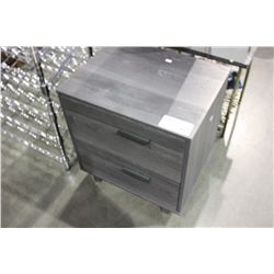 GREY CONTEMPORARY 2 DRAWER NIGHT STAND