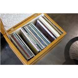 VINTAGE HASSACK FILLED WITH ASSORTED RECORDS