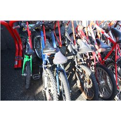 5 ASSORTED BMX AND CHILDRENS BIKES;HOTWHEELS, ORYX, BLUE NO NAME BMX, MONGOOSE AND FREE AGENT