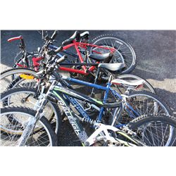 5 ASSORTED BIKES; 2 NORCO, 2 RALEIGH, MOUNTAIN TOUR