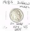 Image 1 : 1918-S *EXTREMELY RARE KEY DATE* BUFFALO NICKEL RED BOOK VALUE $45.00+ *NICE EARLY VERY GOOD GRADE*!