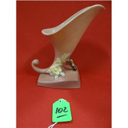 Roseville Apple Blossom cornucopia, 321-6, pink, small chip