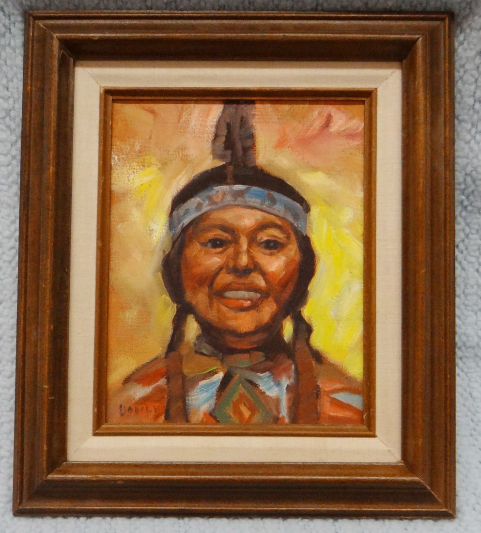 Sheryl Bodily, Indian princess portrait, oil on canvas, 8" x 10", framed