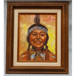 Sheryl Bodily, Indian princess portrait, oil on canvas, 8" x 10", framed