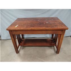 Cadillac Cabinet Co., Detroit, Mich., Cadillac desk table, end drawers, 46" x 30"