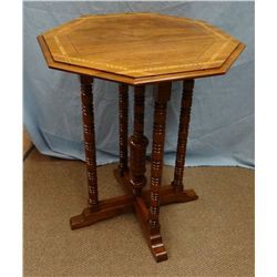 Parlor table w/inlay design, 24"x 29"