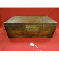 Heavy wooden shipping box, original label, Connolly Bros. Saddlery, Billings, Montana, shipping to O