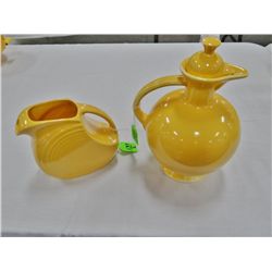 Fiestaware carafe & disk water pitcher, yellow