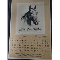 1949 R.H. Palenske advertising calendar, for Sierra Tractor & Equipment Co., Redding, CA, complete