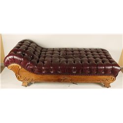 Elegant Oak Chaise Lounge.