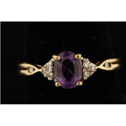 Amethyst & Diamond Ring.