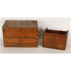 Lot of 2 Vintage Ammo Crates