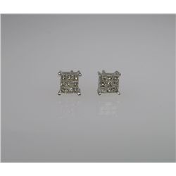 Striking Princess Cut Diamond Stud Earrings